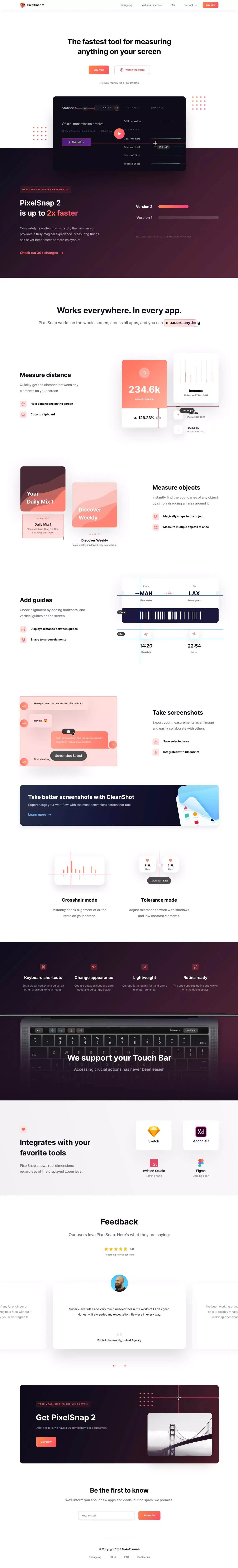 PixelSnap 2 for macOS - Landing design