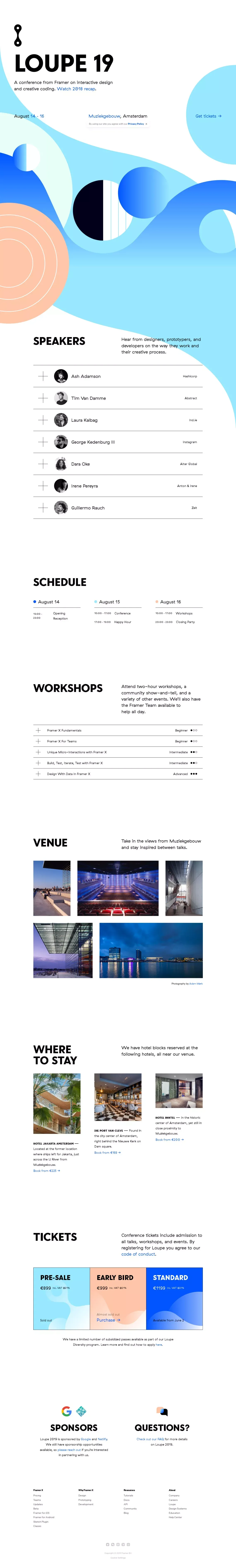 Loupe 2019 by Framer - Landing design