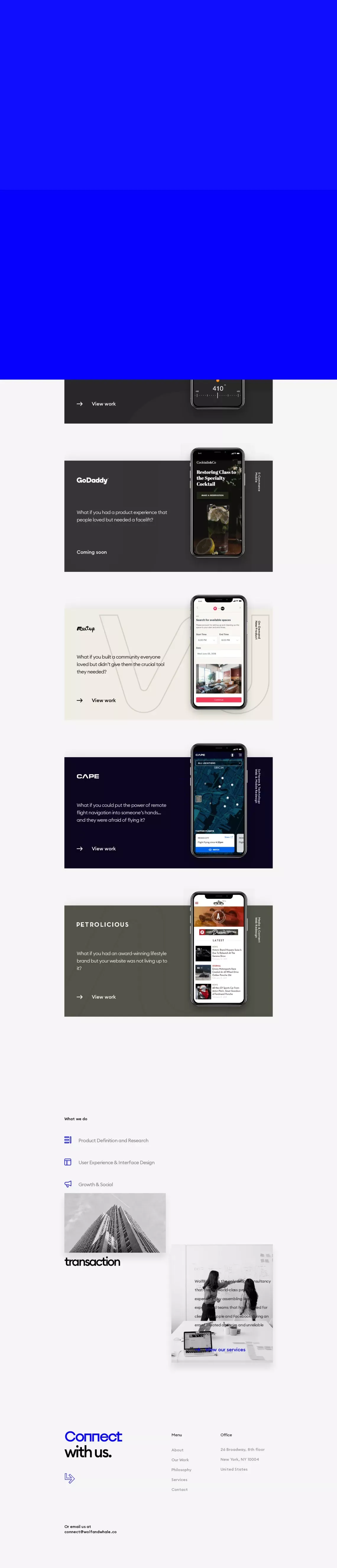 Wolf & Whale - Home - website design