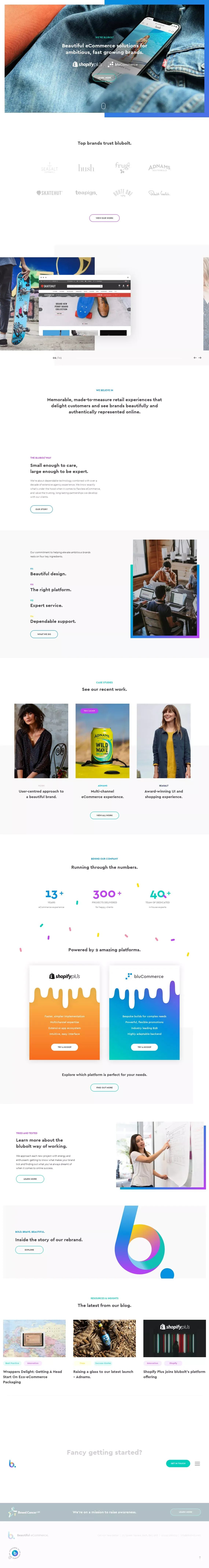 blubolt - Beautiful eCommerce using Shopify Plus & bluCommerce - Portfolio design