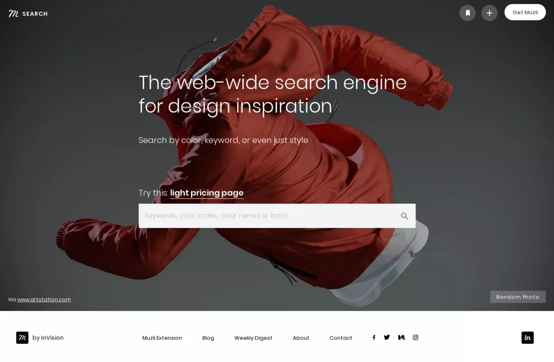 Search by Muzli - website design