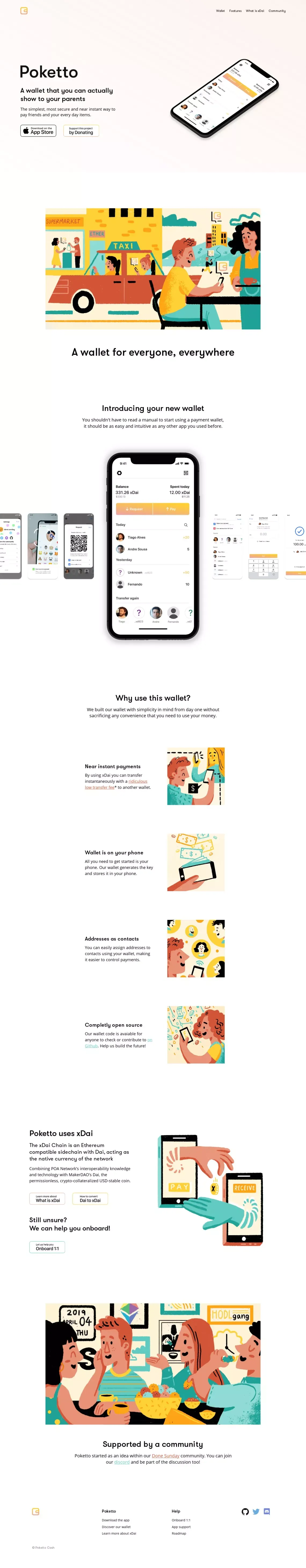 Poketto - Landing design