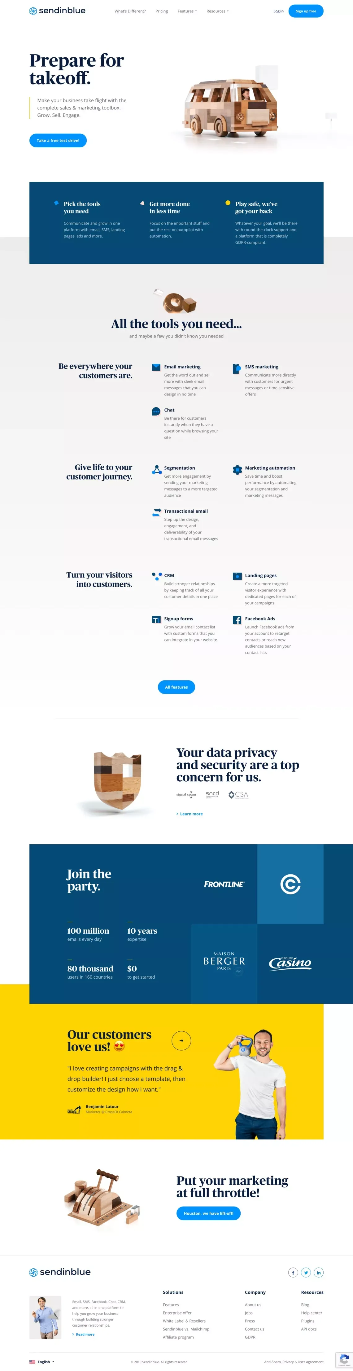 All Your Digital Marketing Tools in One Place – Sendinblue - Landing design