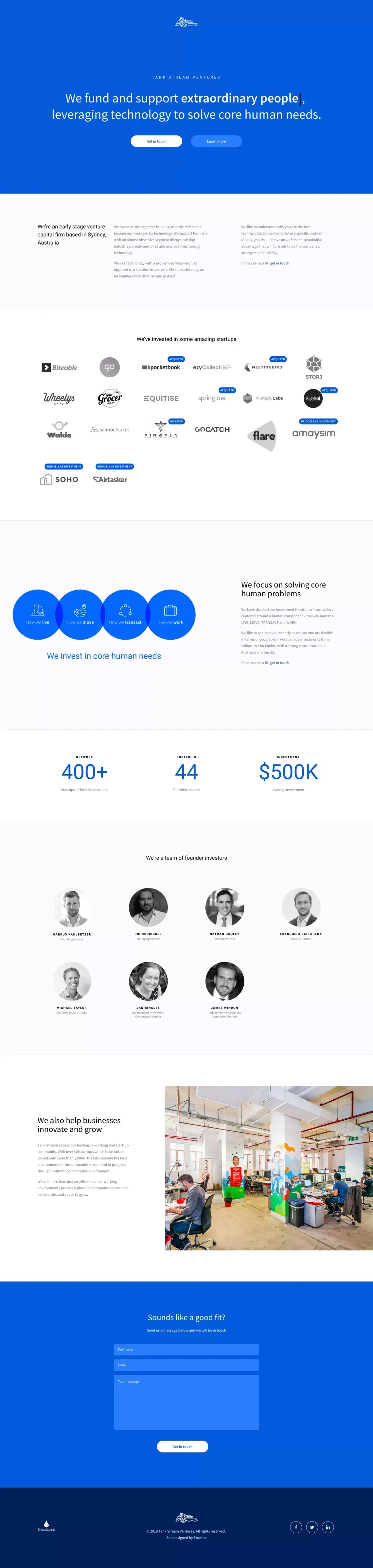 Tank Stream Ventures ~ We fund and support extraordinary founders - Portfolio design