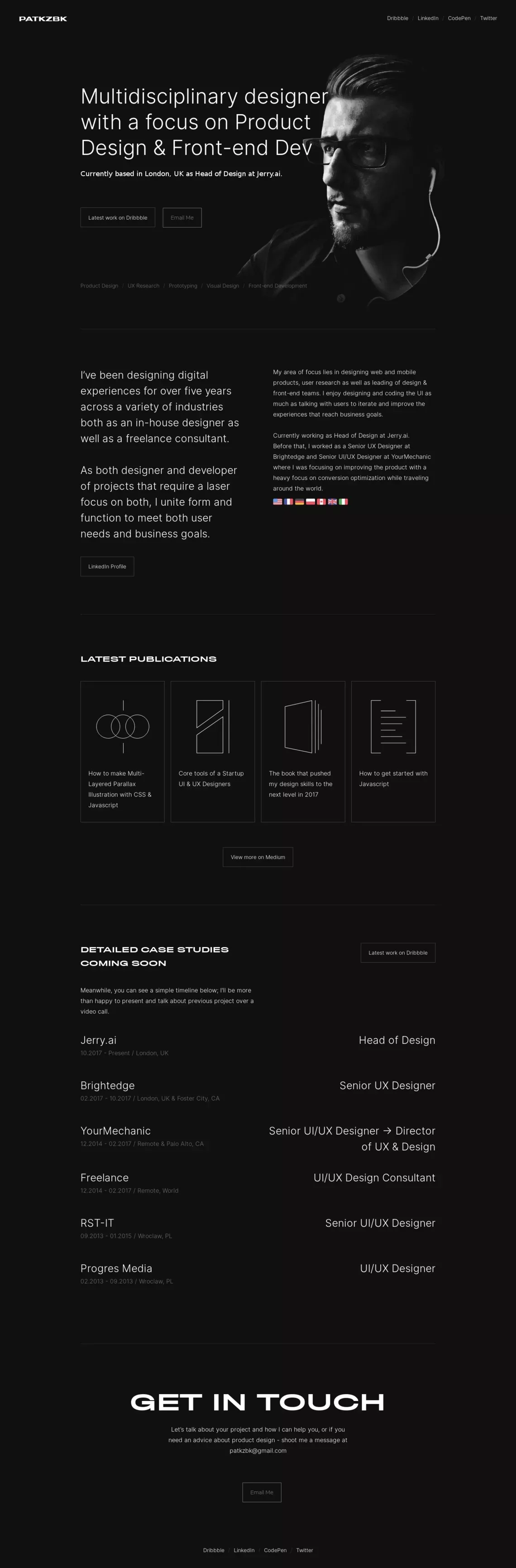 Patryk Zabielski / Product Designer - Portfolio design