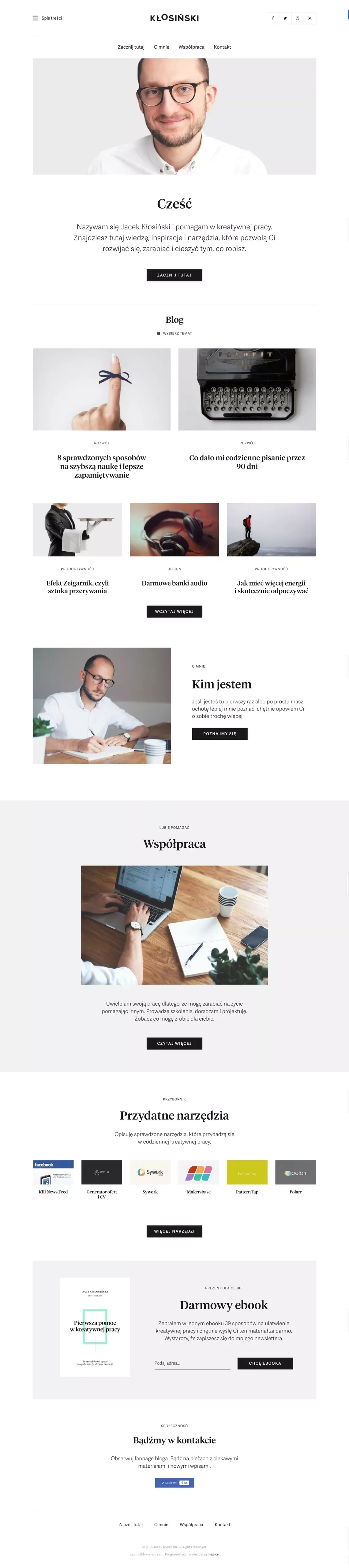 Jacek Kłosiński – Blog - Blog design