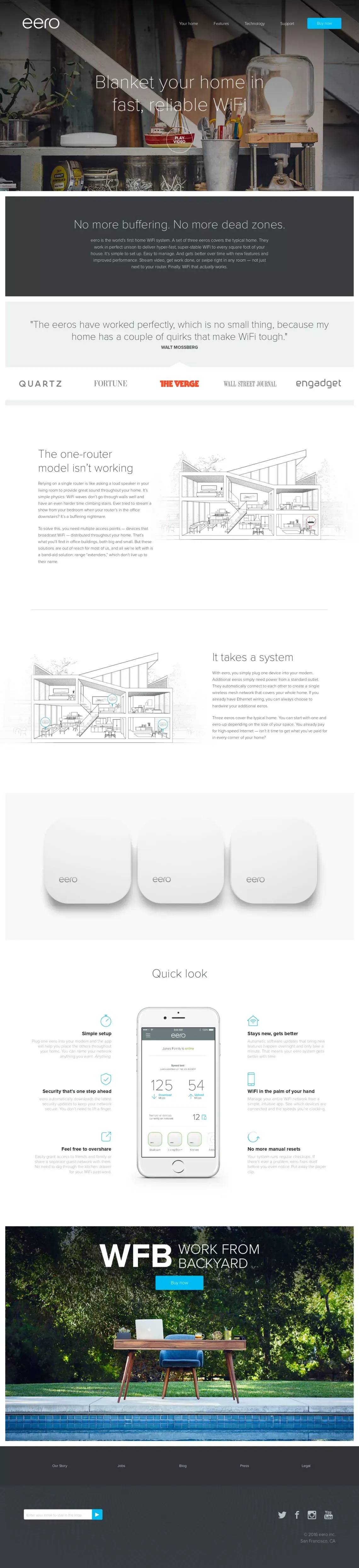 eero - Finally, WiFi that works - Landing design