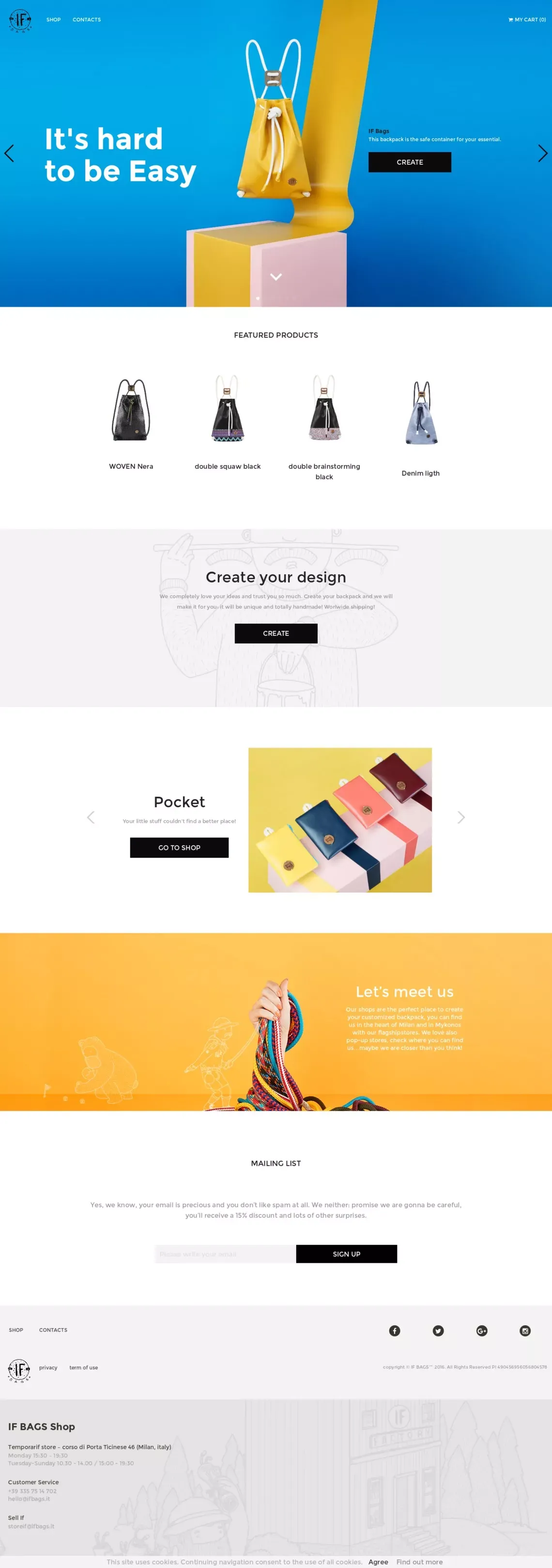 IF Bags - Landing design