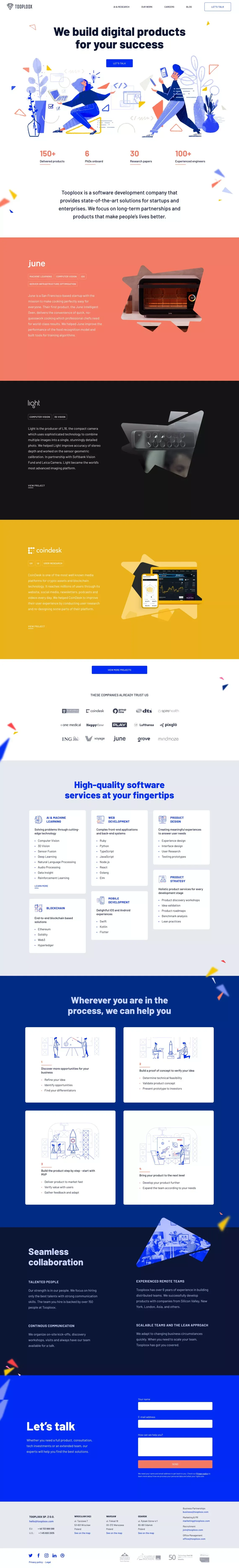 Tooploox: We build software products for your success - Portfolio design