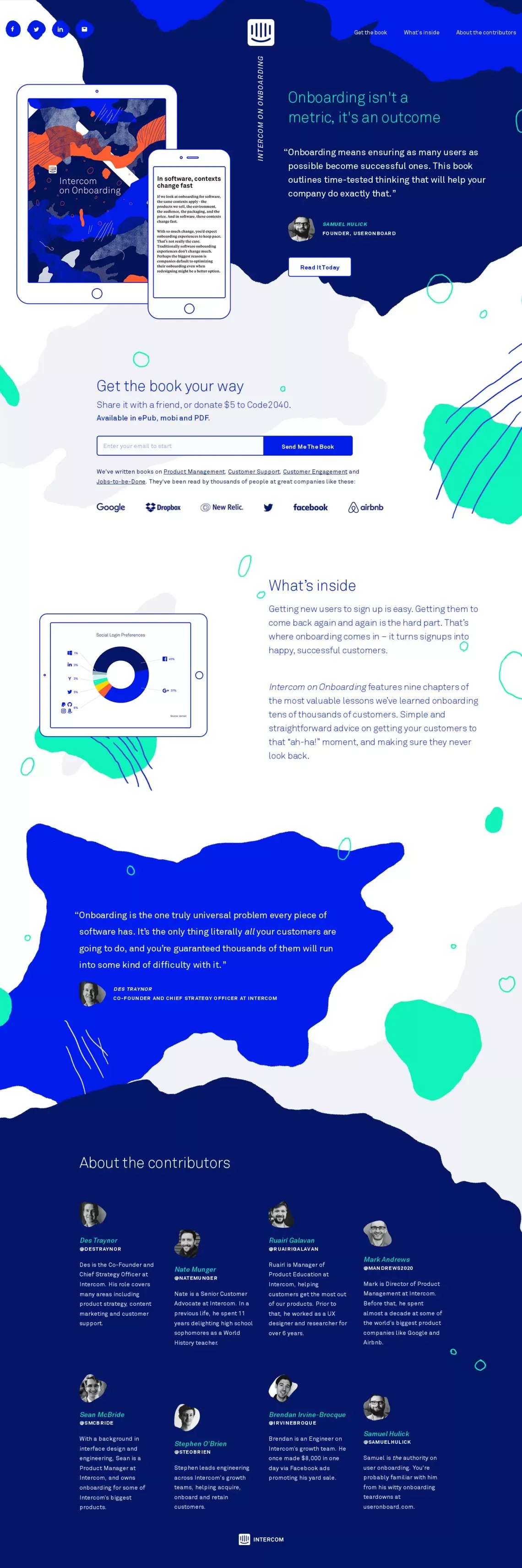 Intercom on Onboarding - Landing design