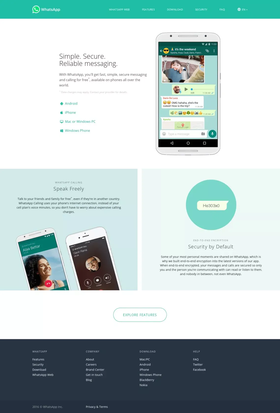 WhatsApp - Landing design