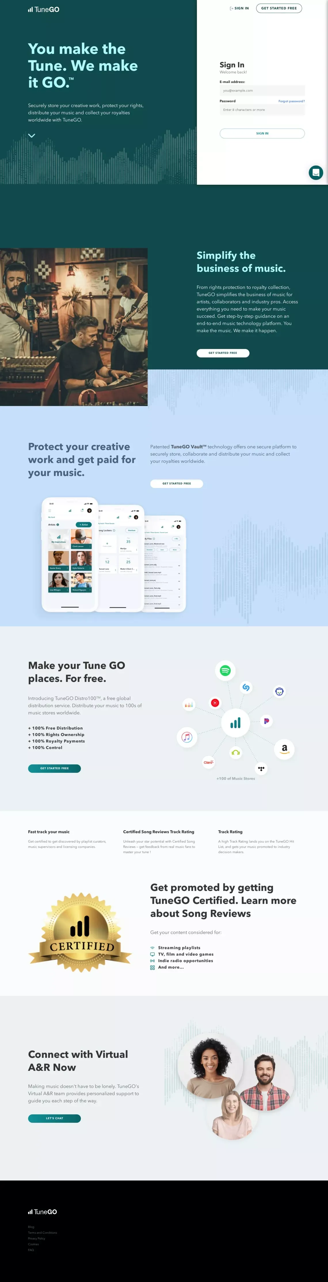 :: TuneGO :: - Landing design