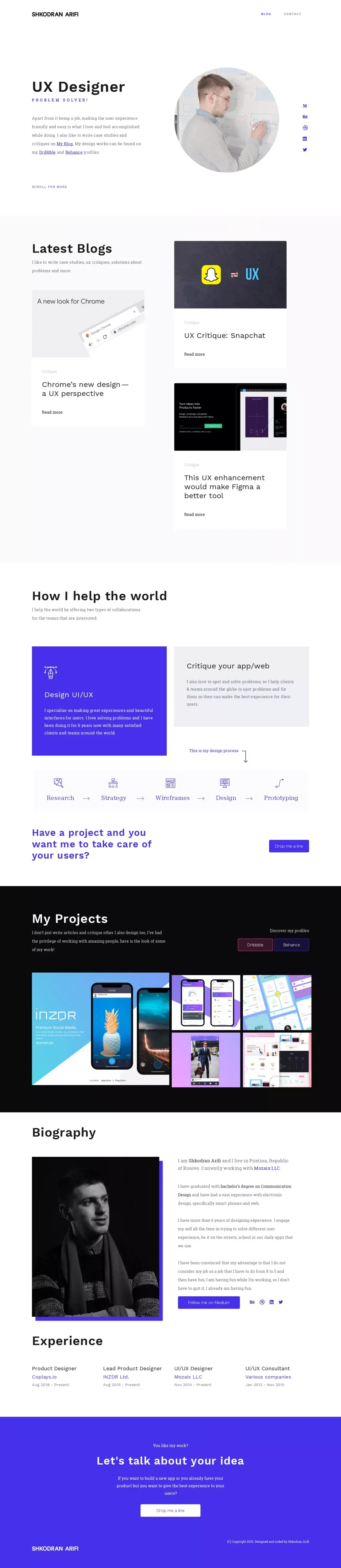 Shkodran Arifi - Portfolio design