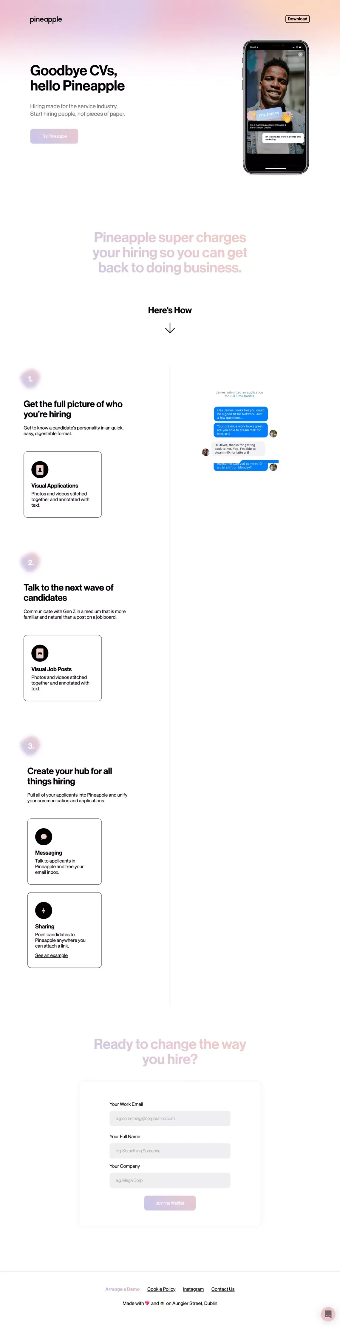 Pineapple - Jobs with more personality - website design