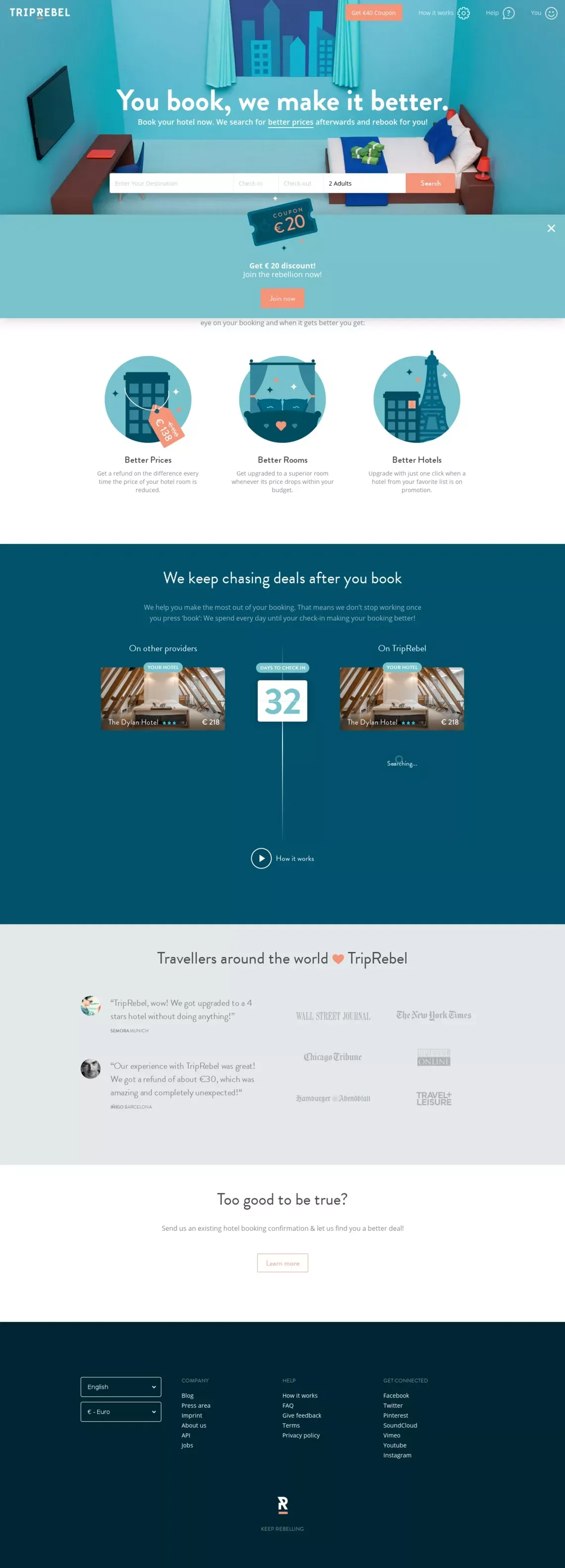 Triprebel - Landing design