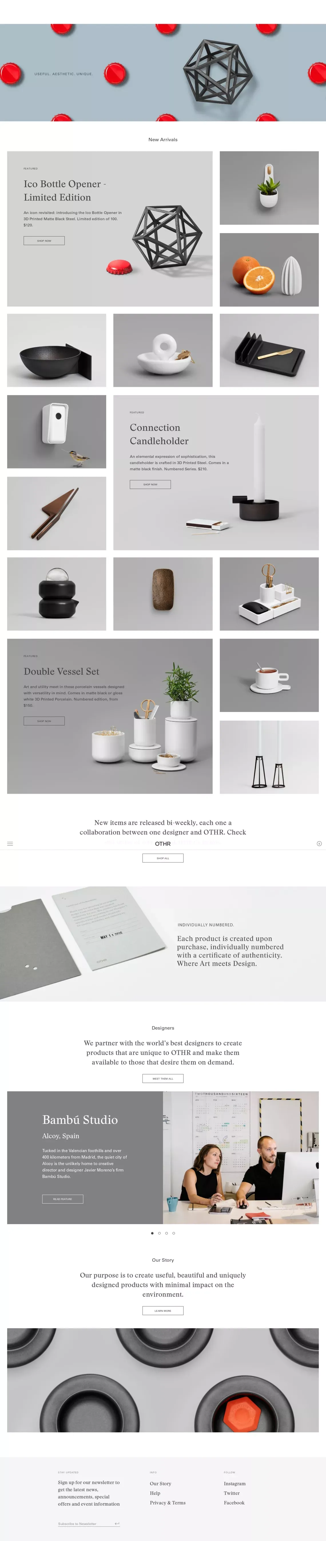 https://othr.com/ - Ecommerce design