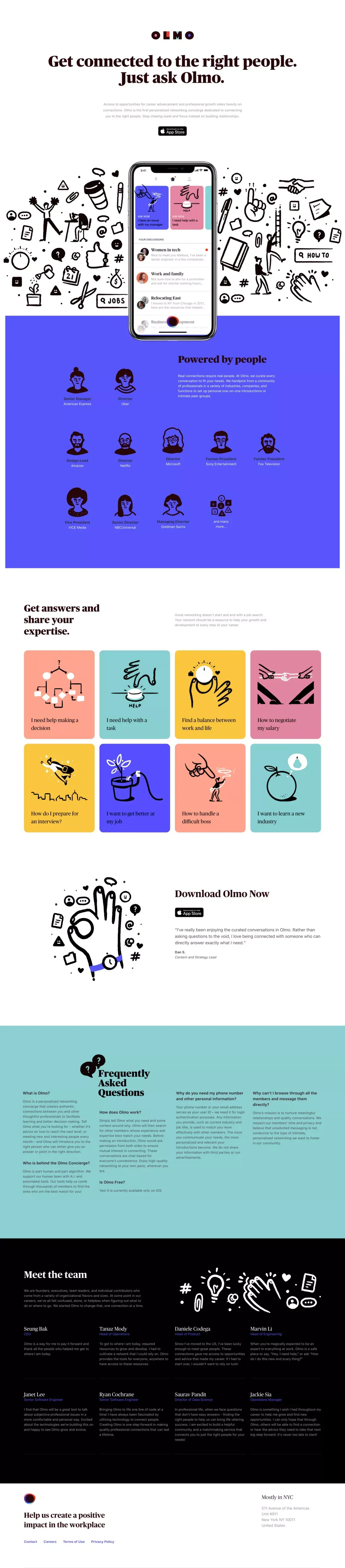 Olmo - Landing design