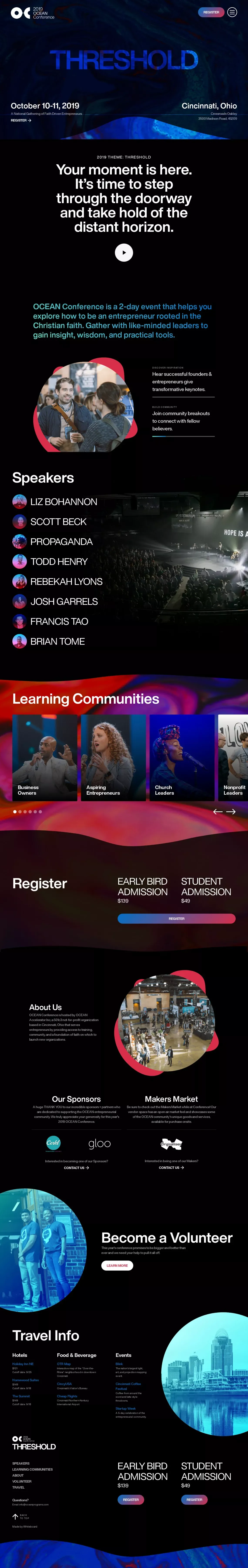 Ocean Conference 2019 | Threshold - website design