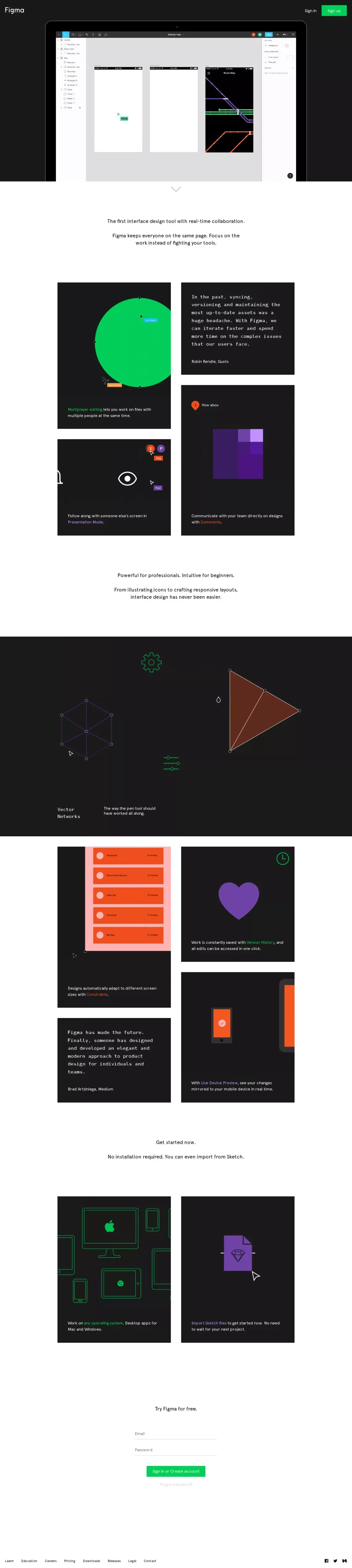 Figma: the collaborative interface design tool. - Landing design