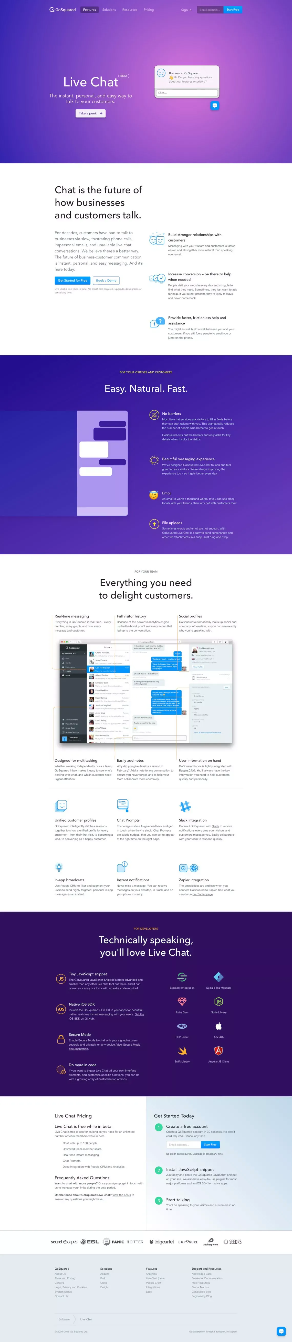 GoSquared - Live Chat - Landing design