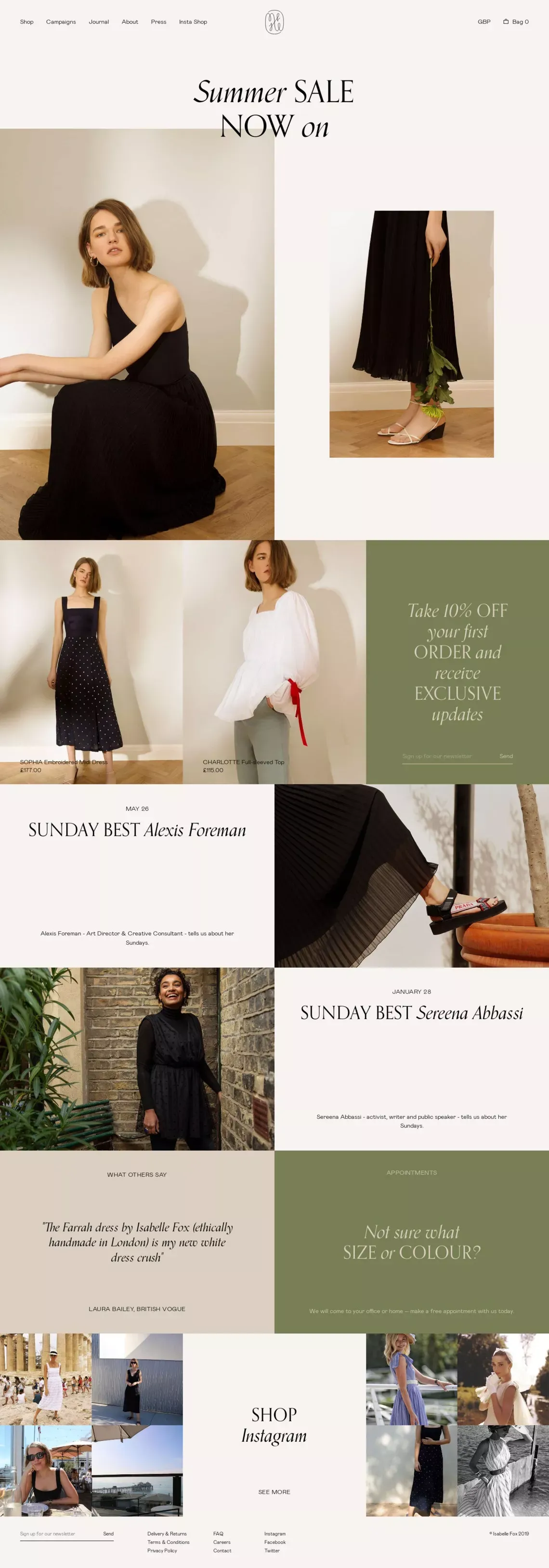 Isabelle Fox - Ecommerce design