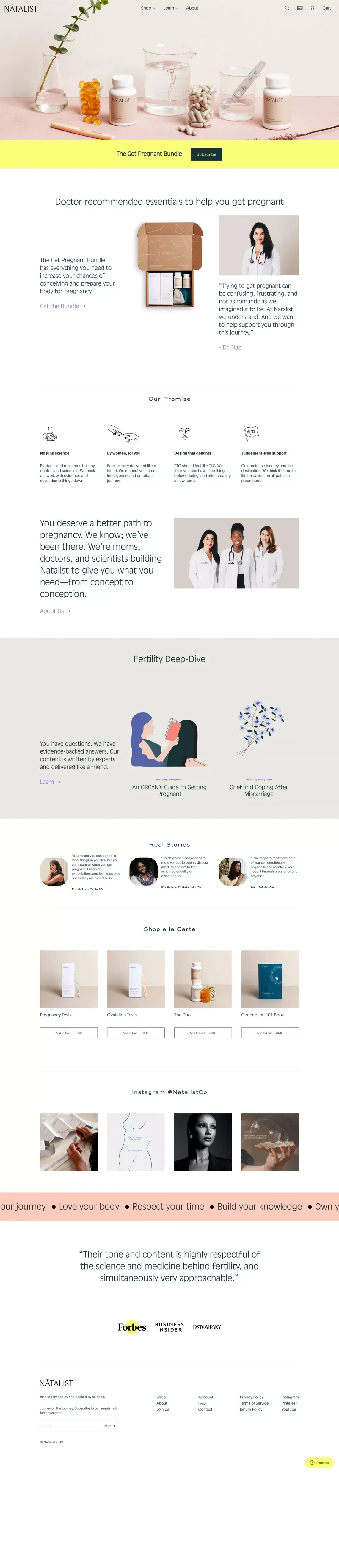 Natalist - Ecommerce design