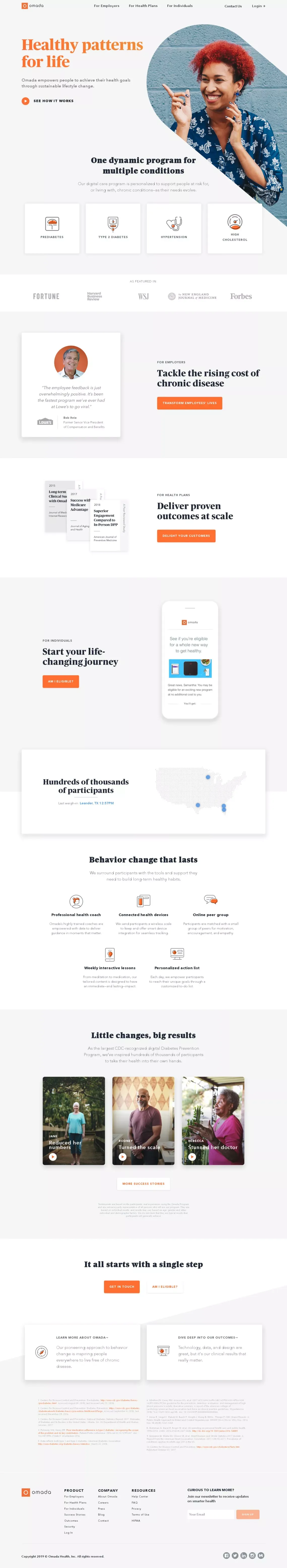 Digital Therapeutics for Chronic Disease | Omada Health - Landing design