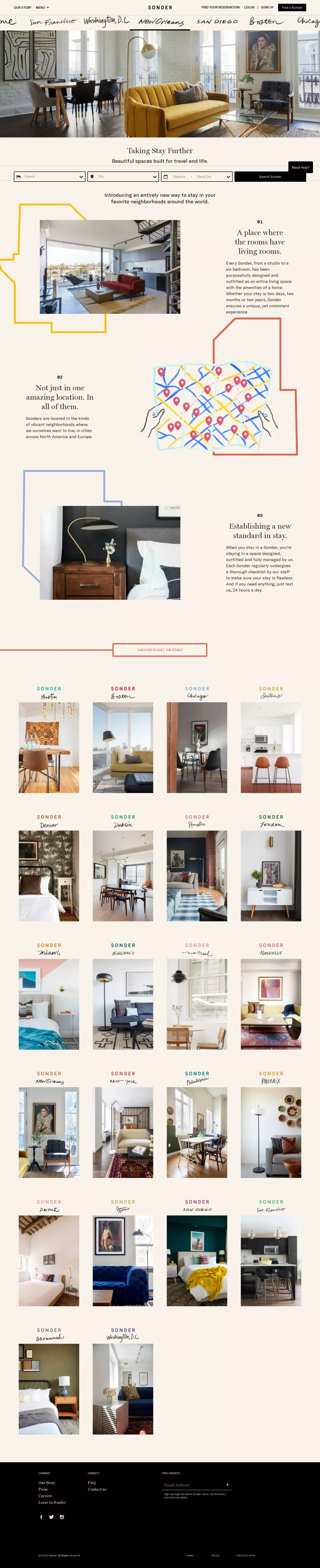 Sonder | Taking Stay Further. - Landing design