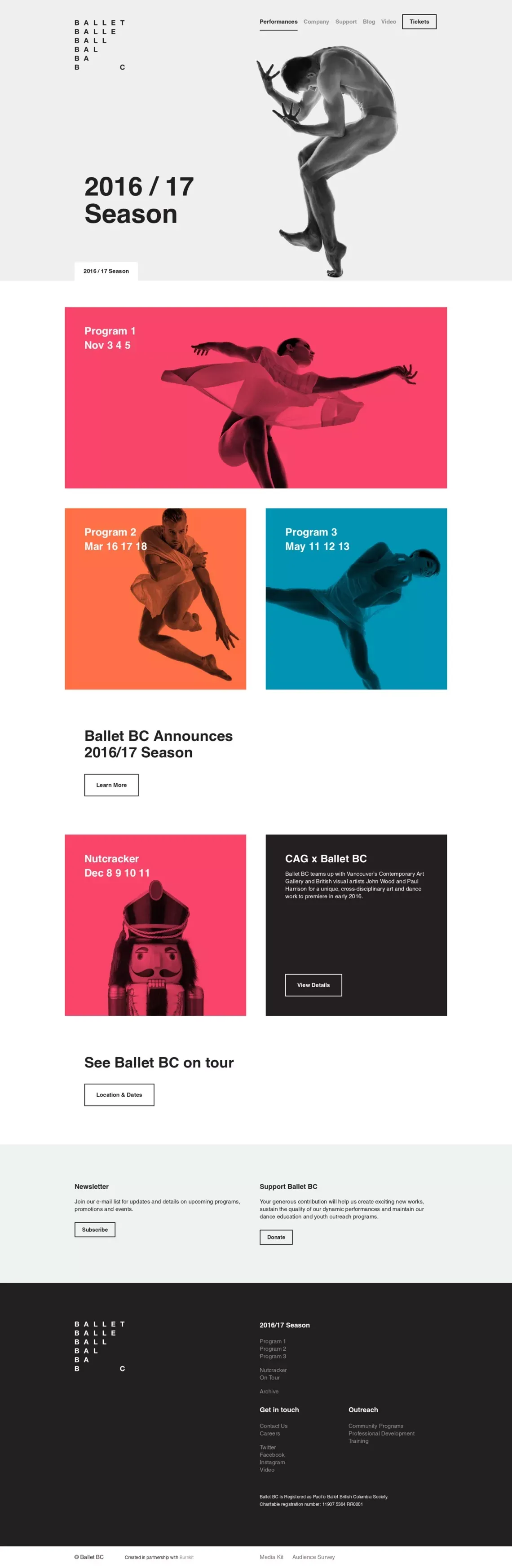 Ballet BC - Landing design