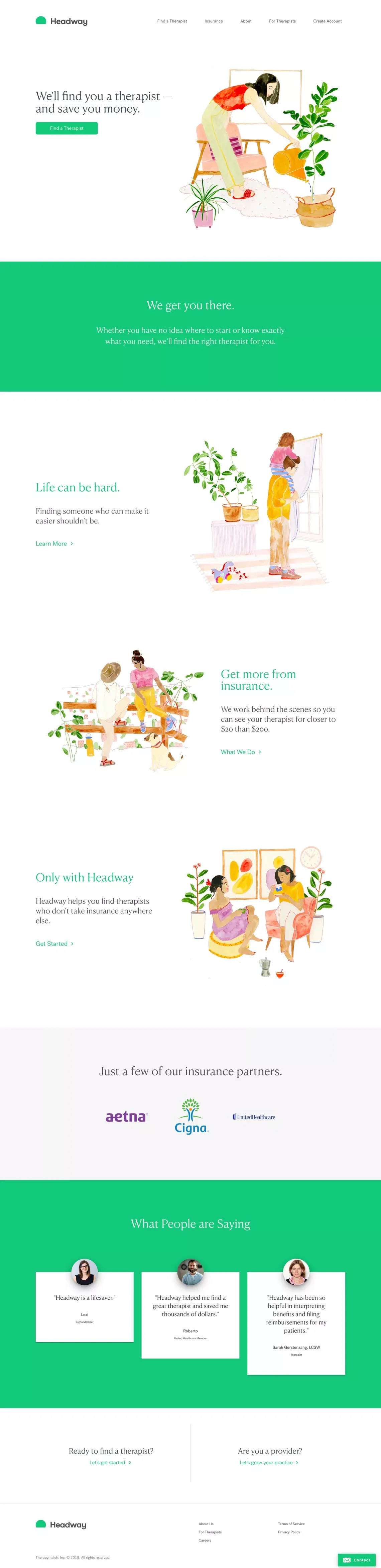 Headway - Landing design