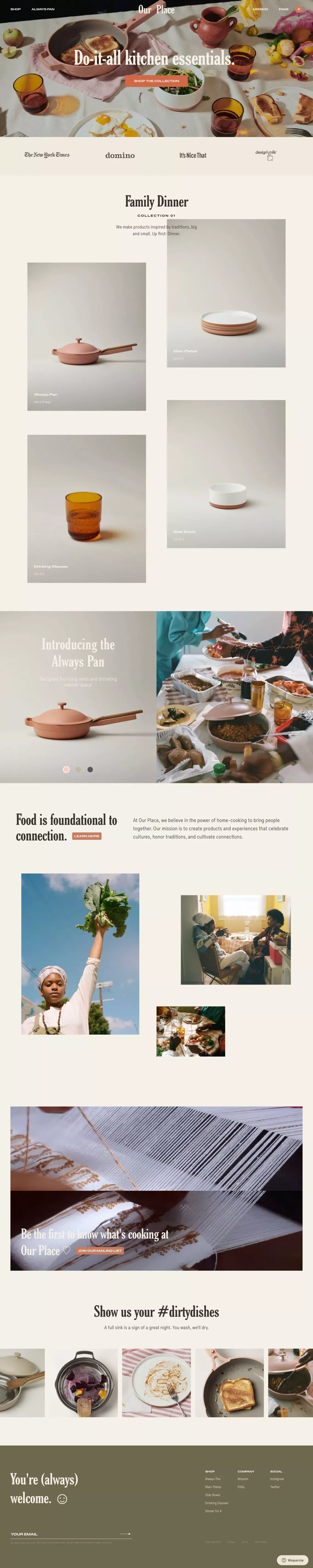 Our Place - Landing design