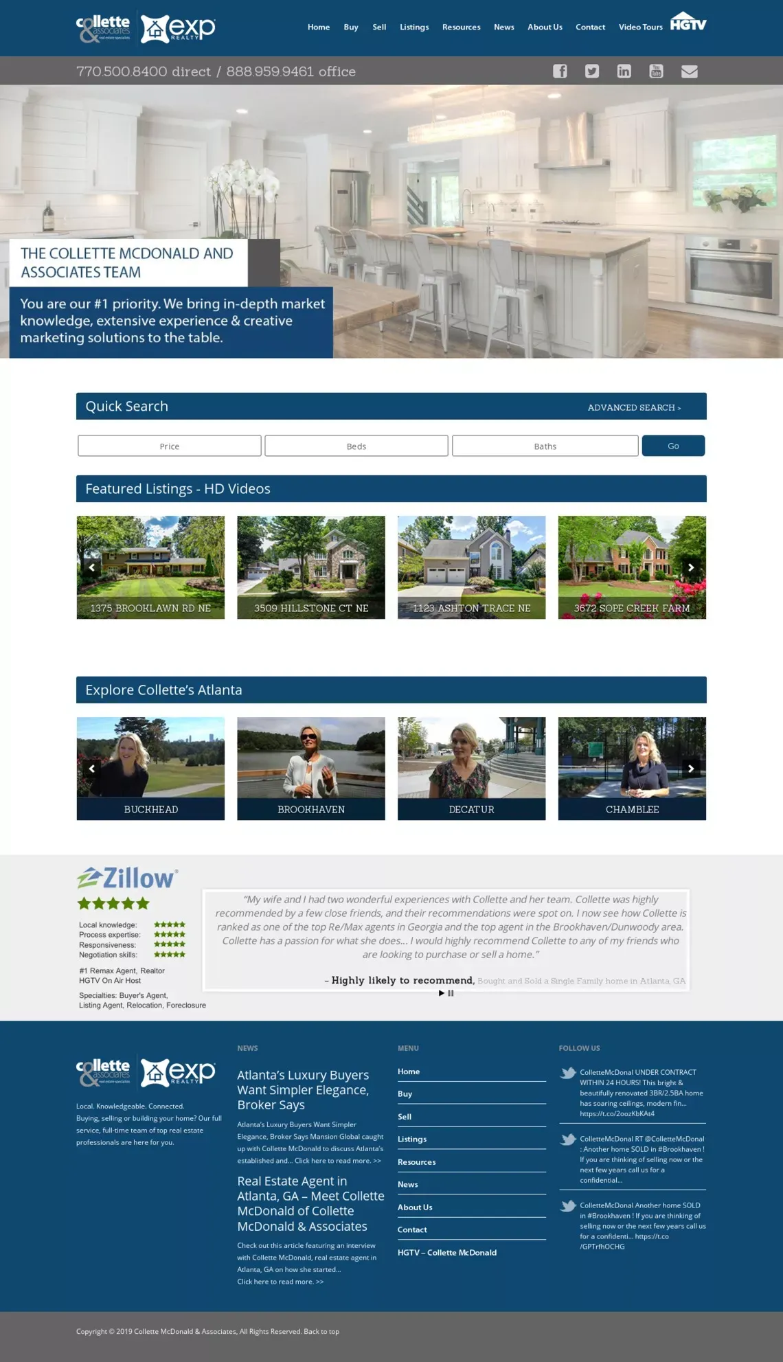 Collette McDonald & Associates - Real Estate Team in Atlanta GA - website design