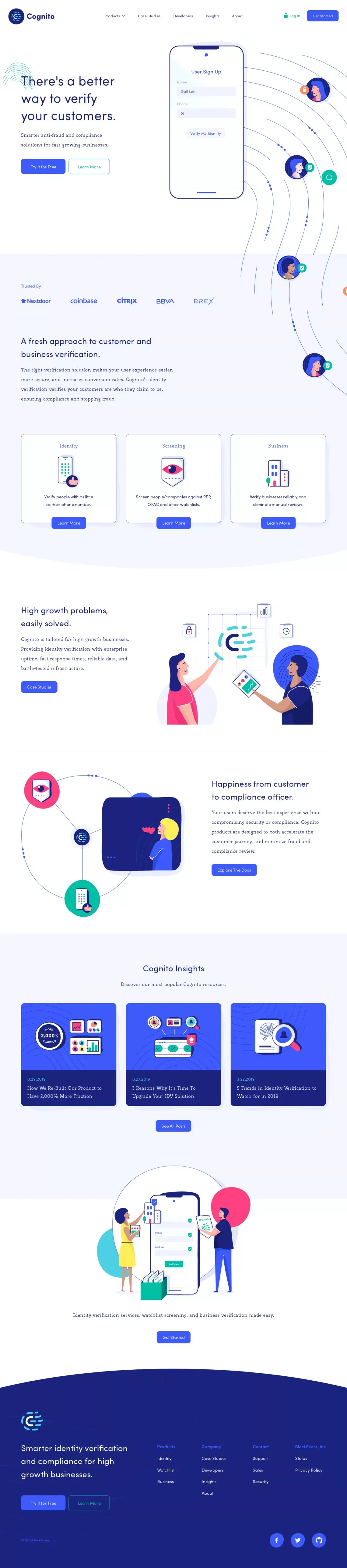ID Verification and Compliance Solutions | Cognito - Landing design