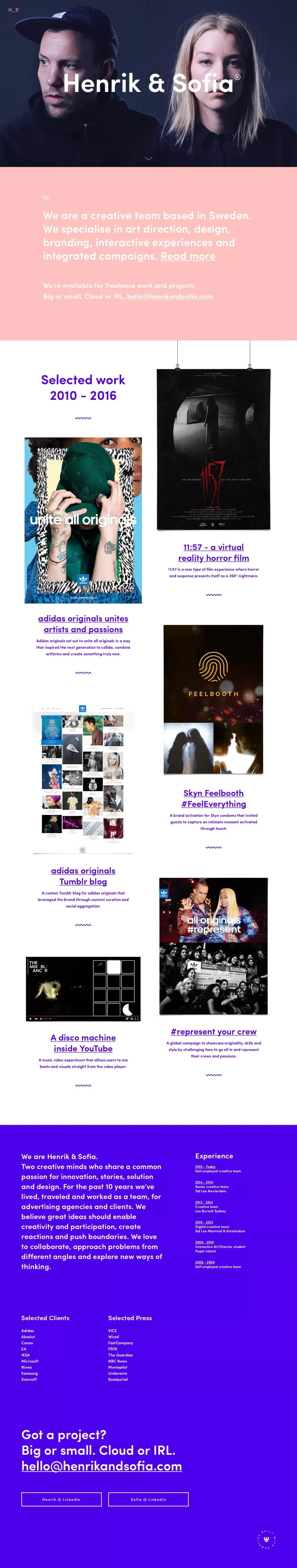 Henrik & Sofia - Portfolio design