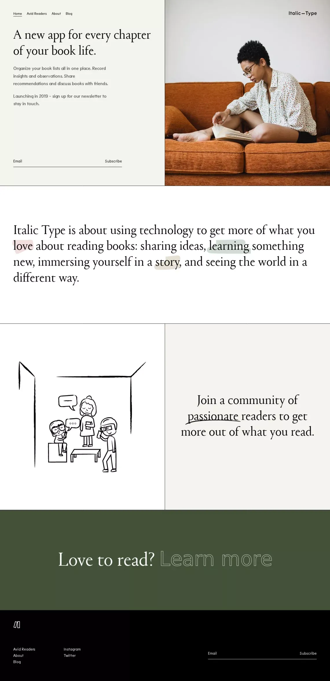 Italic Type - Landing design