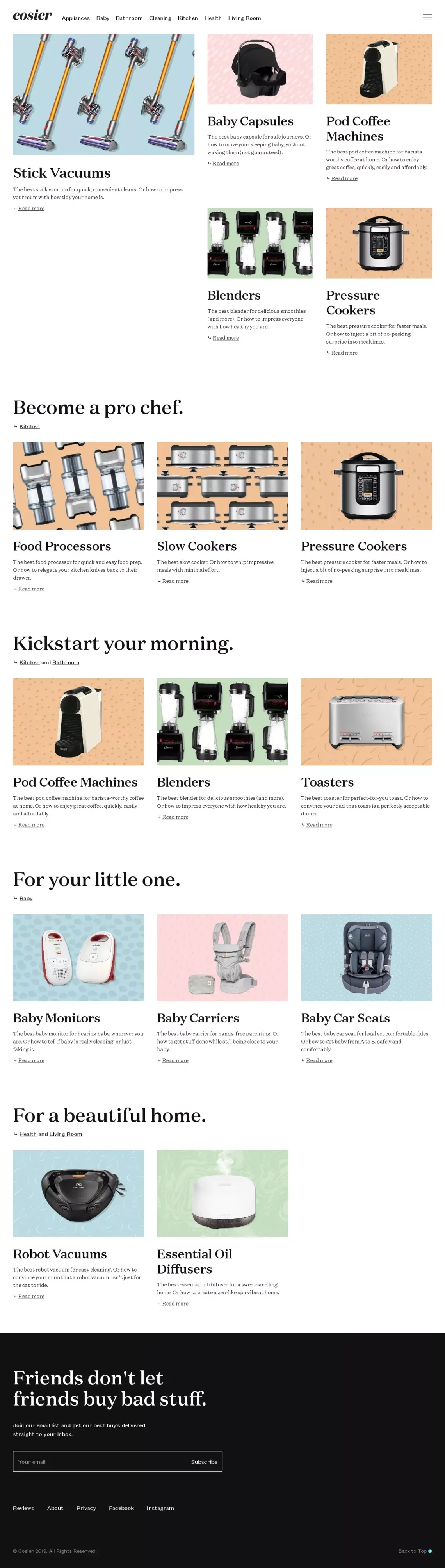 Cosier – The Best for Life - Blog design