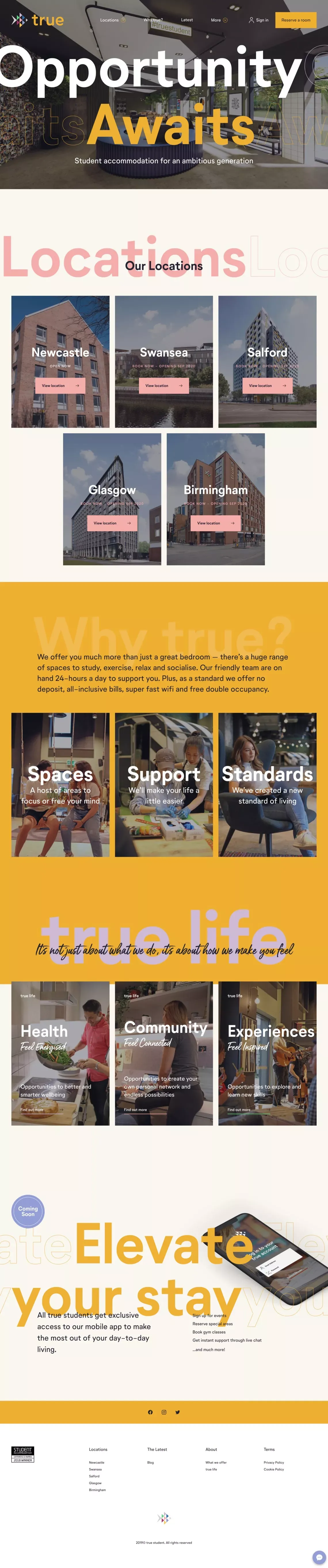 Home | true - Landing design