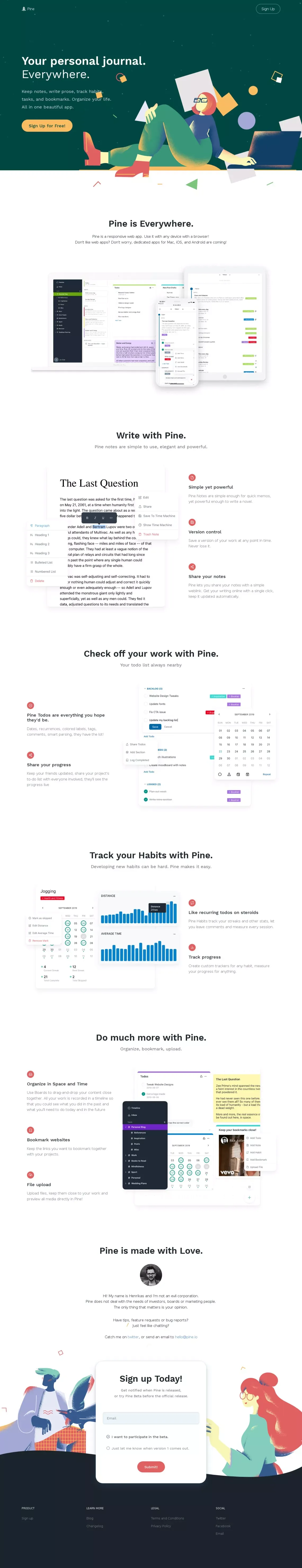 Pine | Home - Landing design