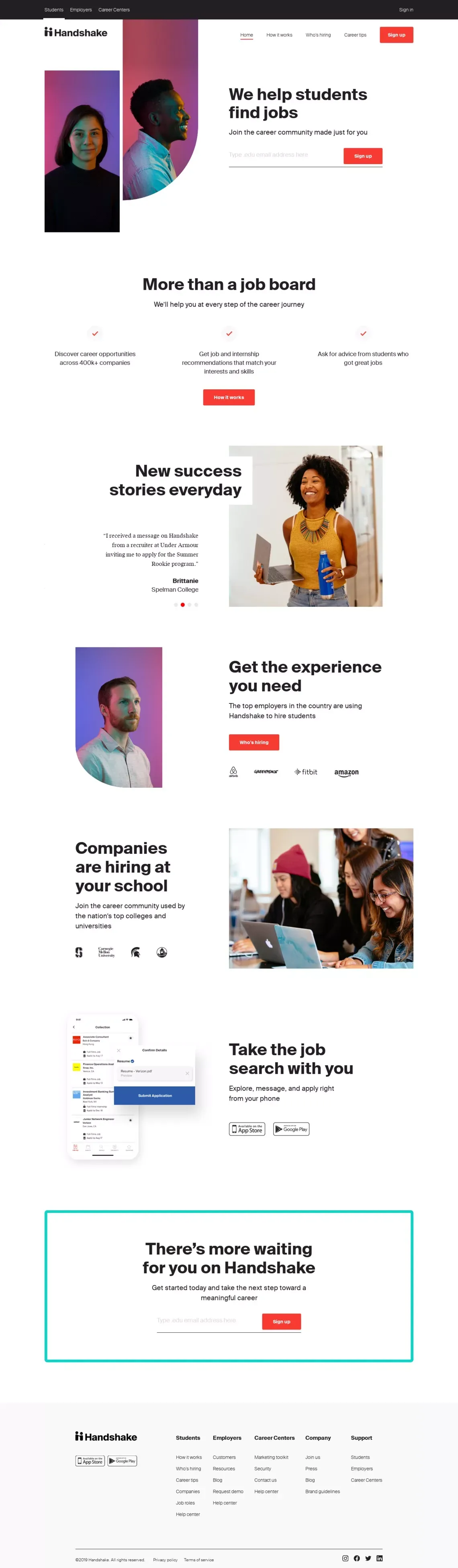 Home | Handshake - Landing design