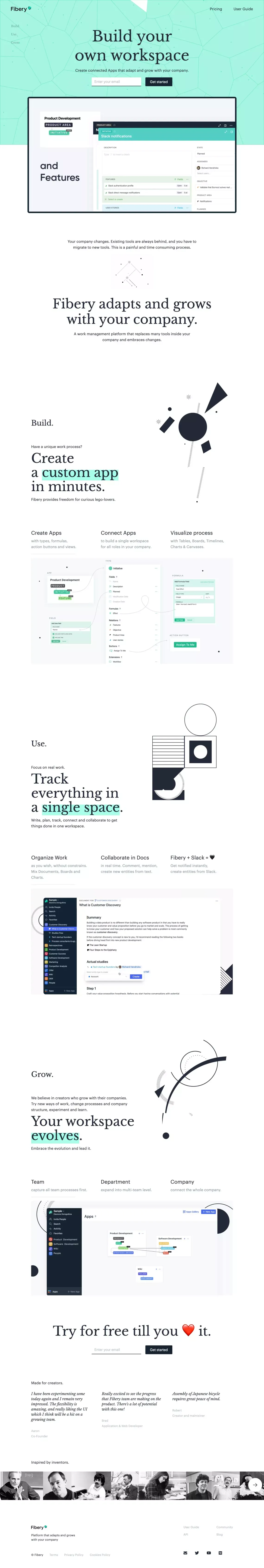 Fibery — work management platform that adapts to companies and grows with them. - Landing design