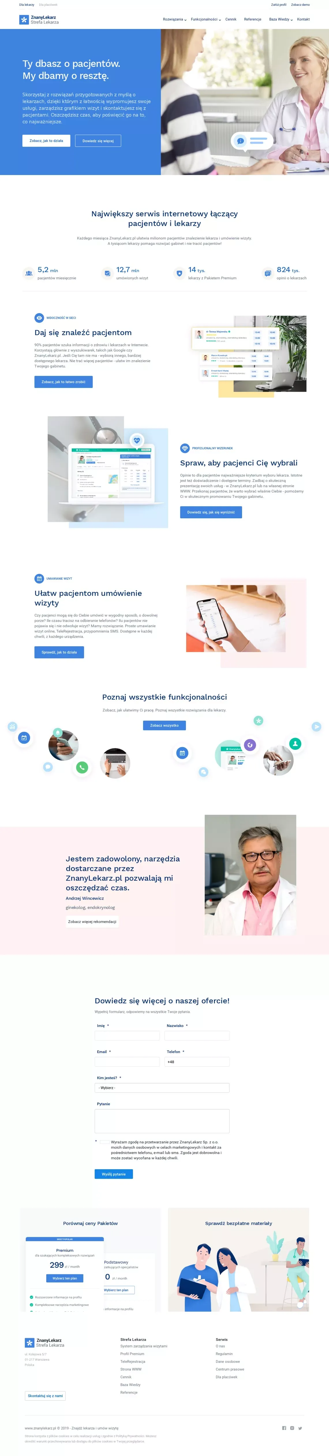 Strefa Lekarza | ZnanyLekarz.pl - Landing design