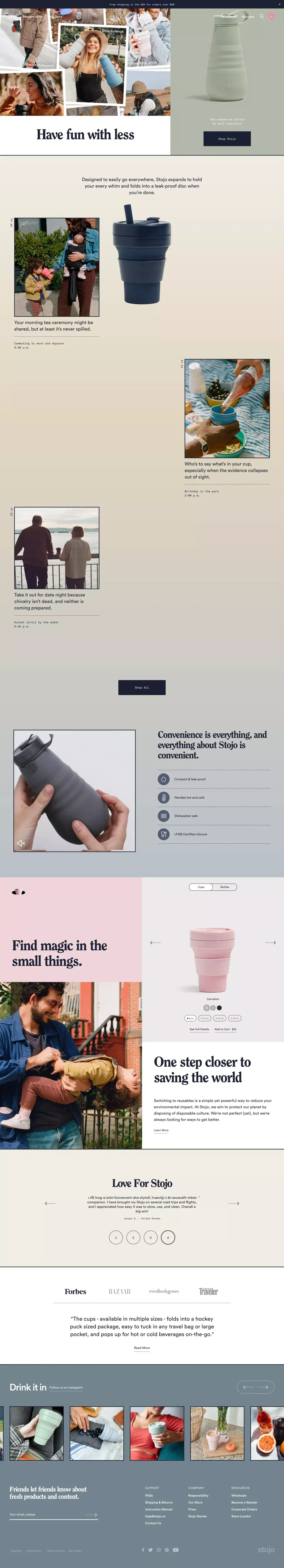 The Collapsible Travel Cup                          – Stojo - Landing design