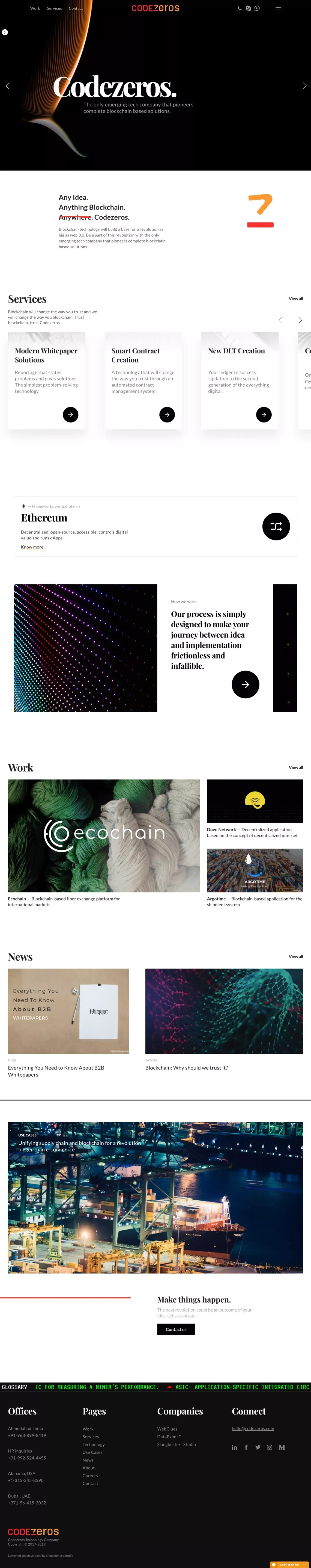 Codezeros - Blockchain Development Company | Blockchain Services - Portfolio design