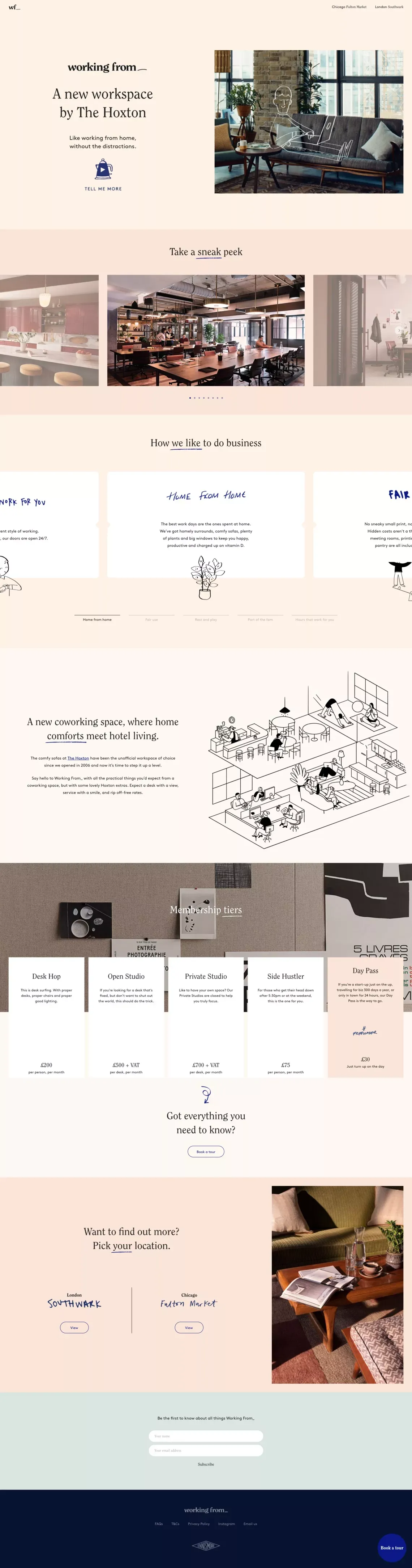 Working From_ is the new Coworking Space by The Hoxton - Landing design