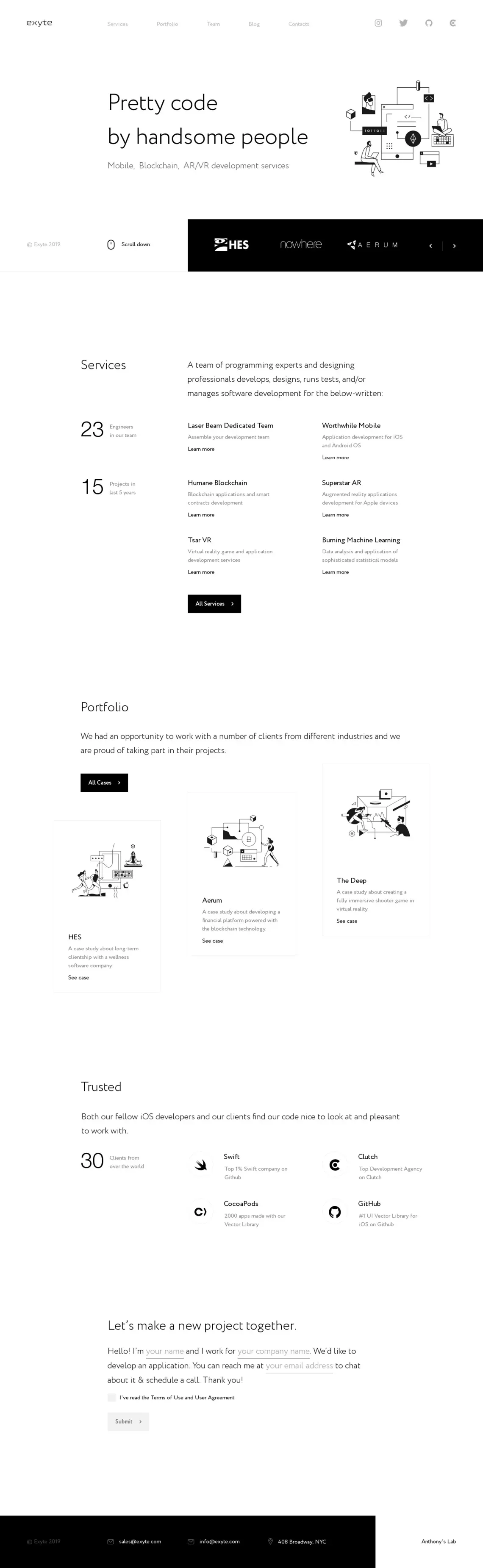 Mobile, Blockchain, and AR/VR Development Agency | Exyte - Portfolio design
