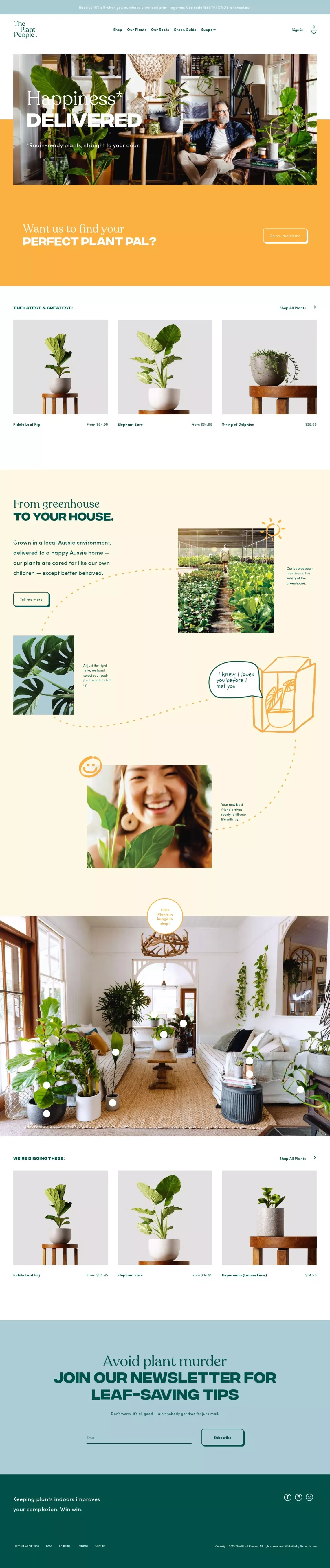 The Plant People | Happiness, delivered - Landing design