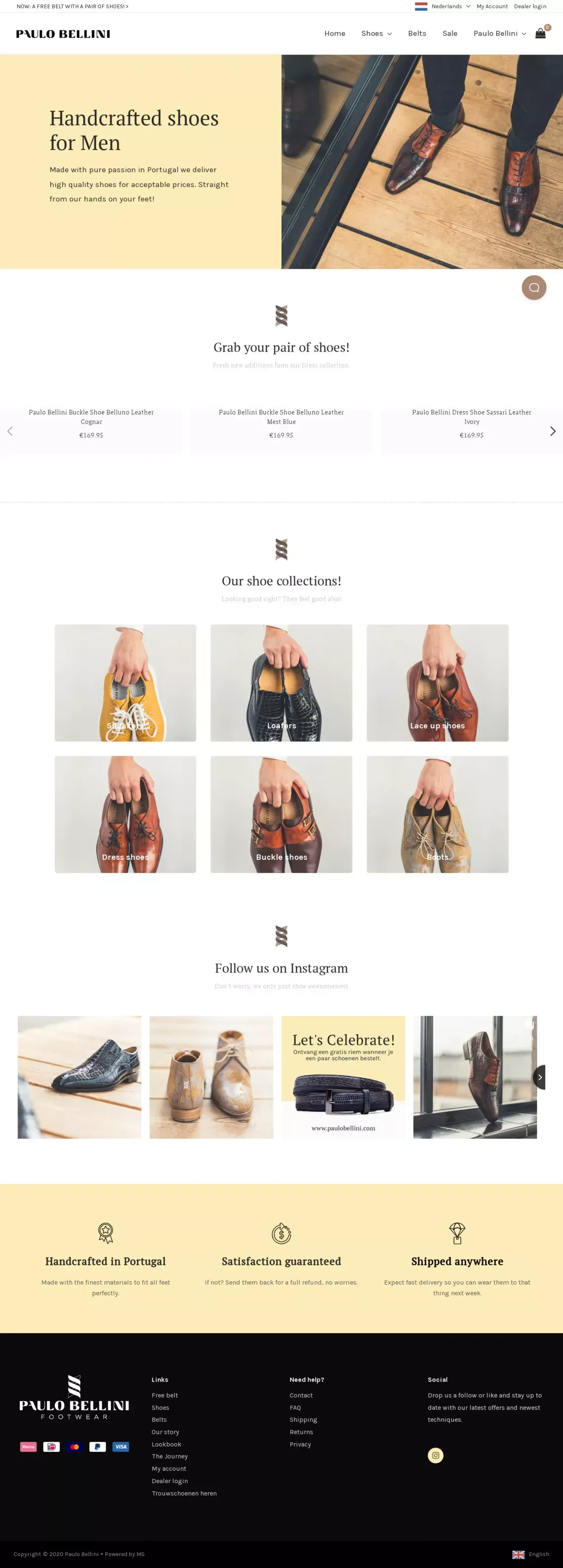 Paulo Bellini: Official Online Store - website design