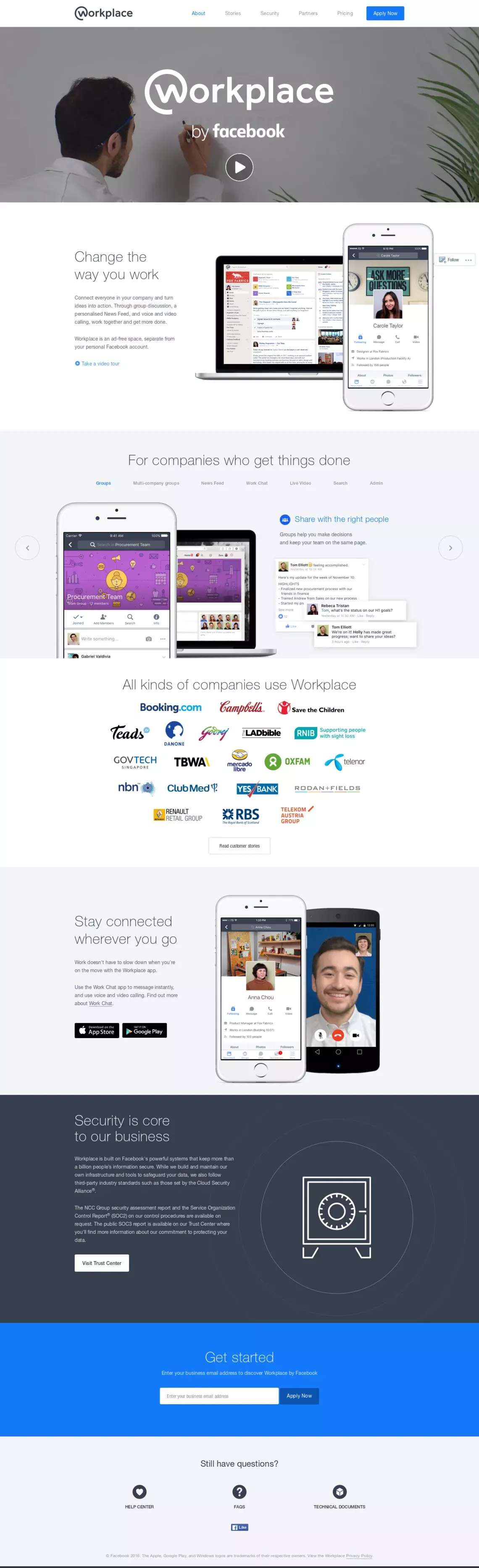 Workplace by Facebook - Landing design