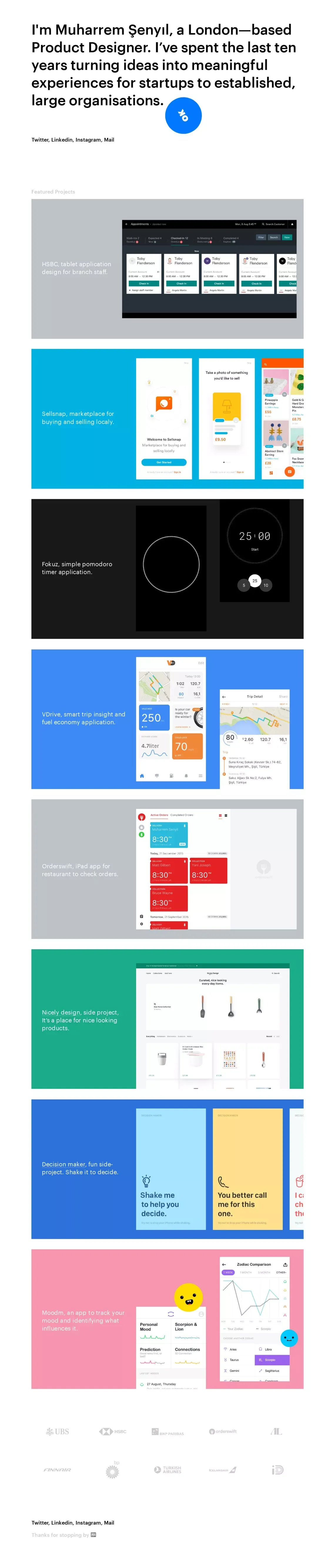 Muharrem Şenyıl's Portfolio - Portfolio design