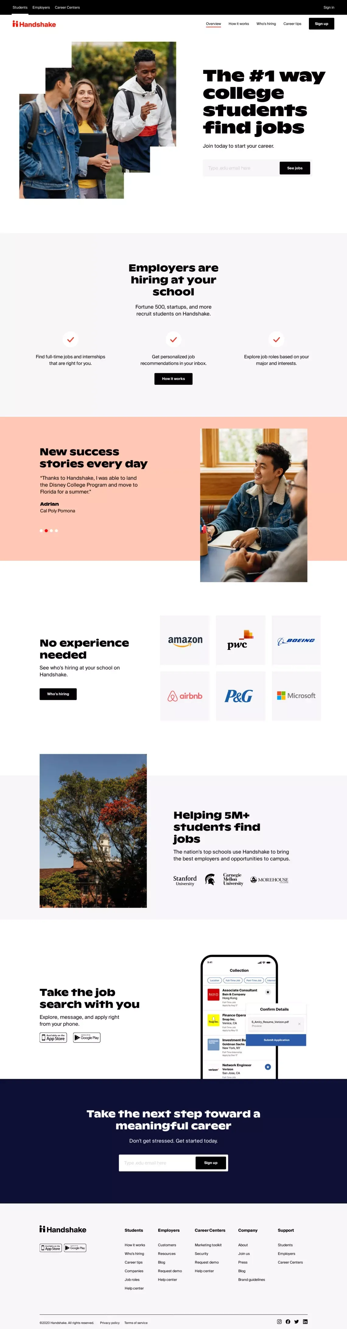 Home | Handshake - Landing design